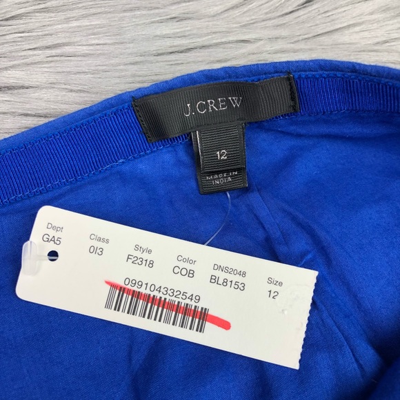 J. Crew Eyelet Floral Mini Skirt Blue Pleated - Picture 4 of 8